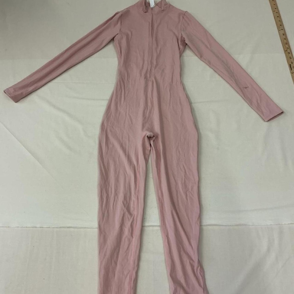 Long-Sleeve Pink Jumpsuit Romper